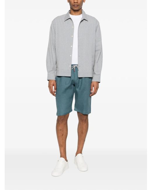 Kiton Blue Drawstring Shorts for men