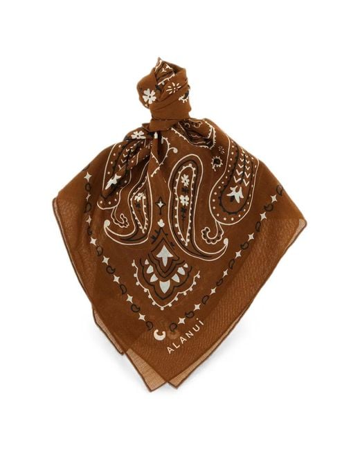 Alanui Brown Paisley-Print Square Scarf