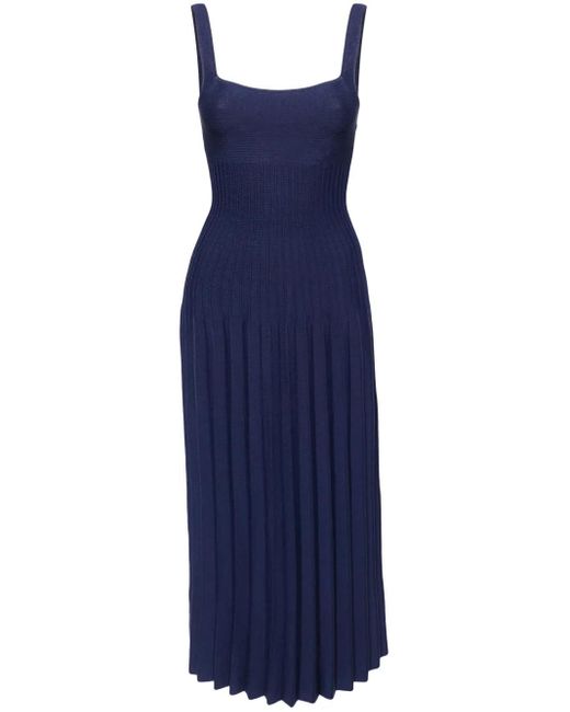 Staud Blue Plissiertes Ellison Midikleid