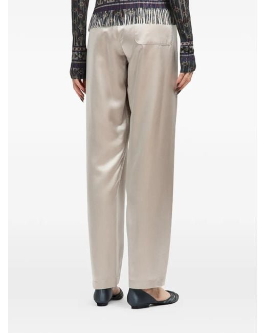 Giorgio Armani White Elasticated Satin Trousers