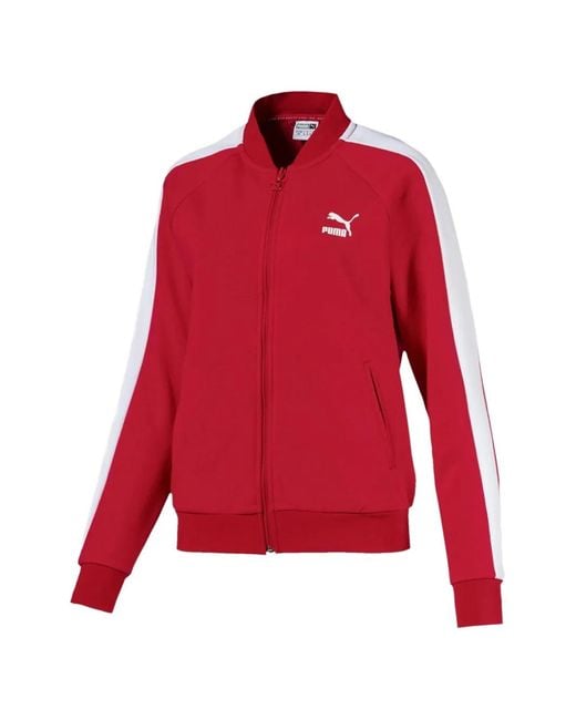PUMA Red Striped Zip-Up Track Jacket