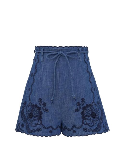 Zimmermann Blue Aster Denim Shorts