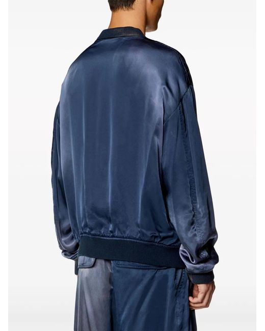 DIESEL Blue J-Martex Satin Bomber Jacket for men