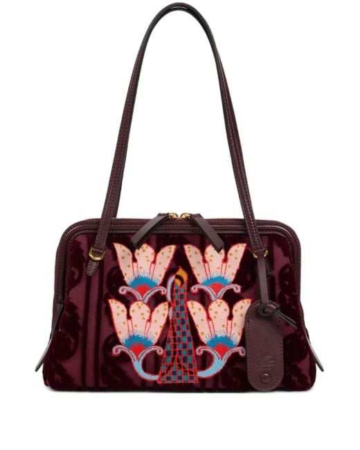 Etro エンブロイダリー ショルダーバッグ Red
