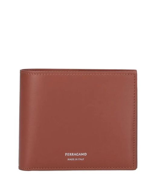 メンズ Ferragamo Logo Leather Wallet Brown