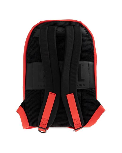 DIESEL Red Sac À Dos Nervuré À Plaque Logo