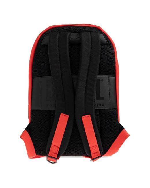 DIESEL Red Sac À Dos Nervuré À Plaque Logo