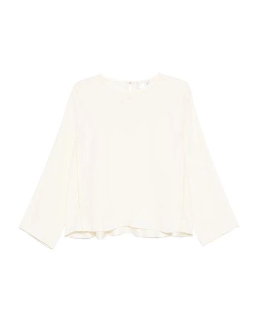 Forte Forte White Matte Anvers Satin Embroidered Top