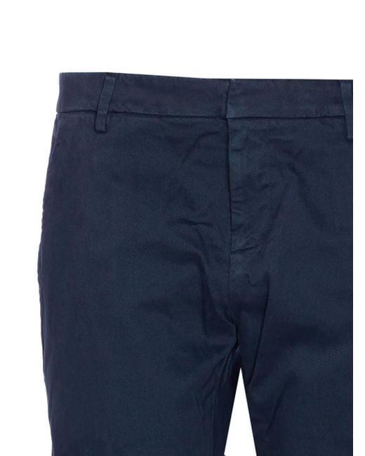 Dondup Broek Met Knopen in het Blue voor heren
