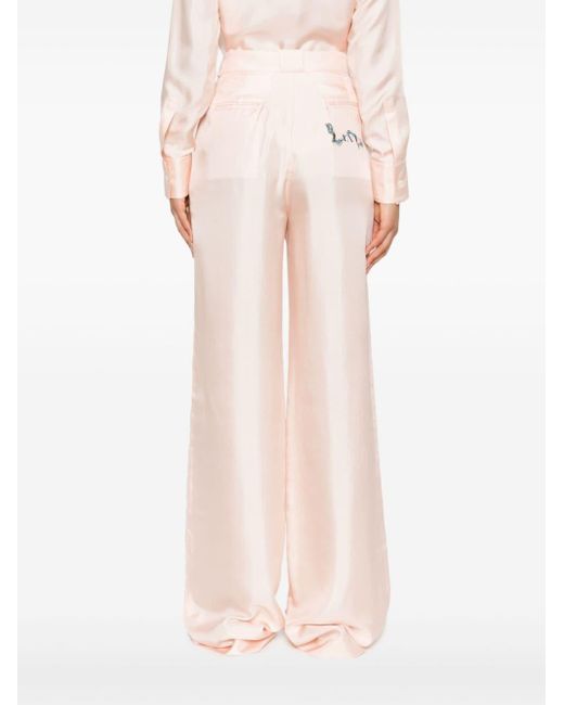 Pantalon en soie à coupe ample Lanvin en coloris Pink