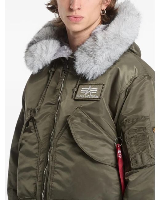 Alpha Industries Gray 45/P Hooded Custom Jacket for men