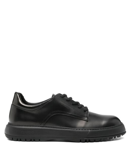 Referenc Black Leather Derby Shoes for men