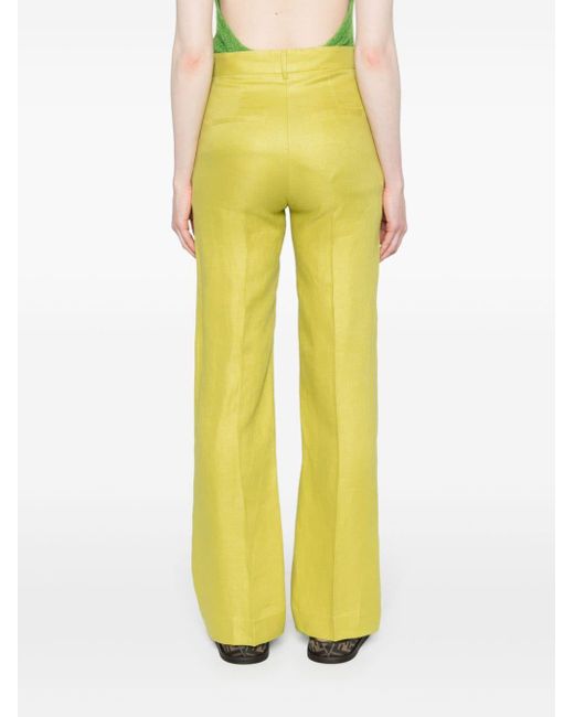 Pantalon de tailleur en lin Antonelli en coloris Yellow