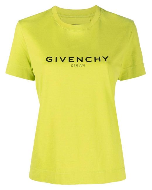 T-shirt en coton à logo imprimé Givenchy en coloris Yellow