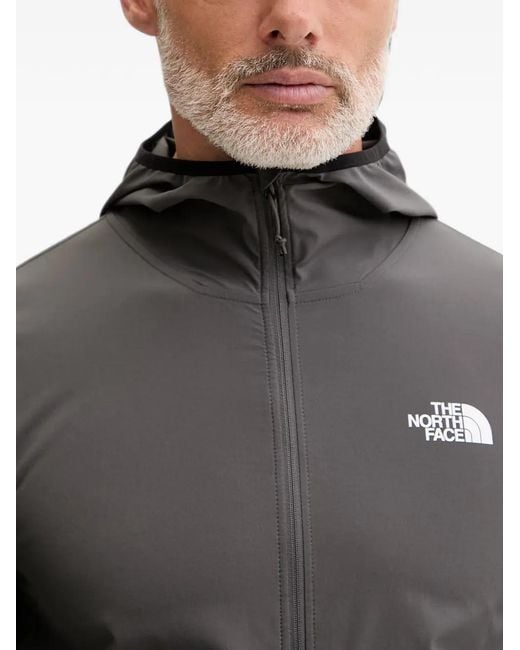 The North Face Gray Logo-Print Hooded Jacket for men