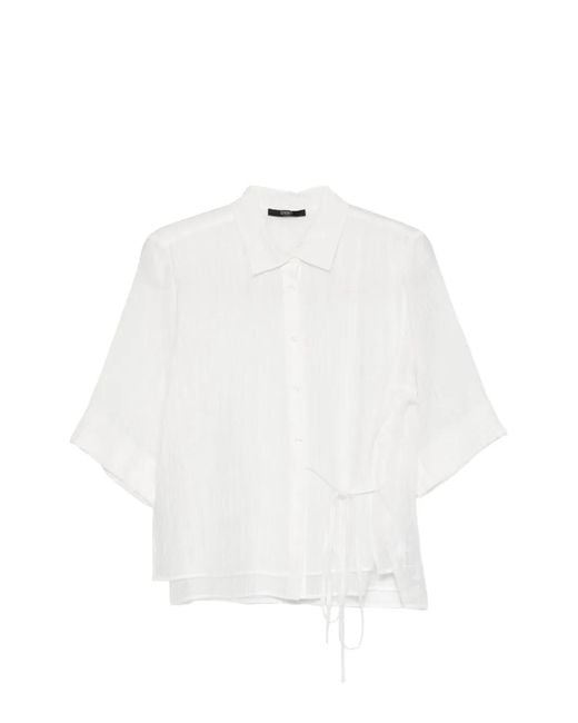 Seventy White Blouse Nouée À Effet Froissé