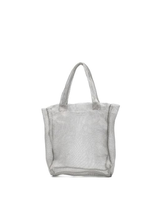 The Row Gray Mini Imogen Mesh Tote Bag