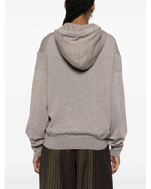 Hoodie en laine vierge à logo brodé Vivienne Westwood en coloris Gray