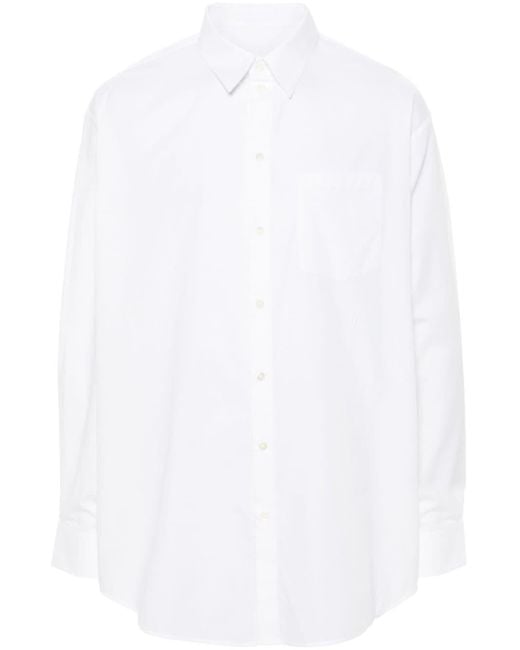 Helmut Lang Popeline Katoenen Shirt in het White