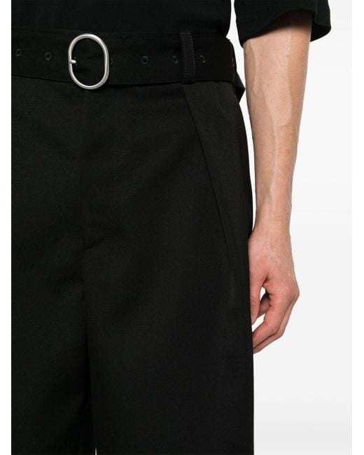 Jil Sander Black Tailored Wool Shorts for men