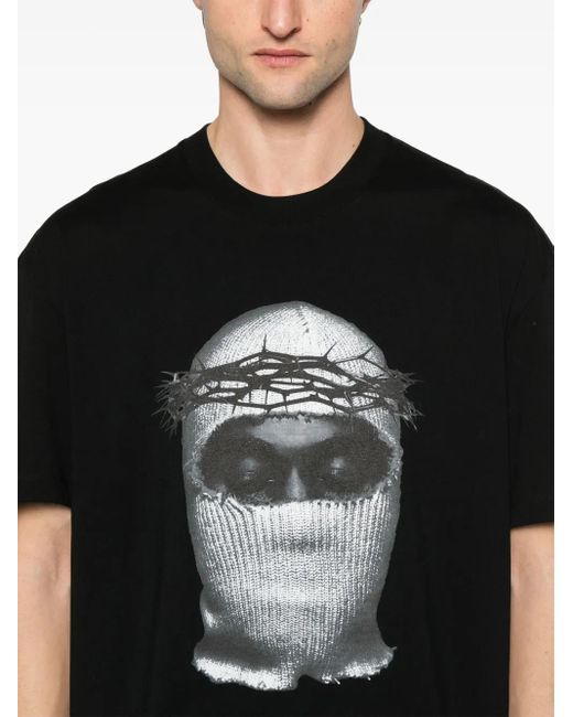 Ih Nom Uh Nit Black Mask-Print T-Shirt for men