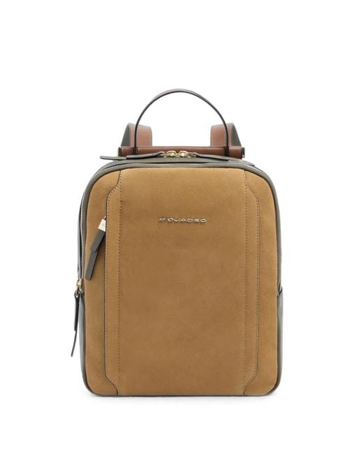 Piquadro Natural Suede Leather Backpack