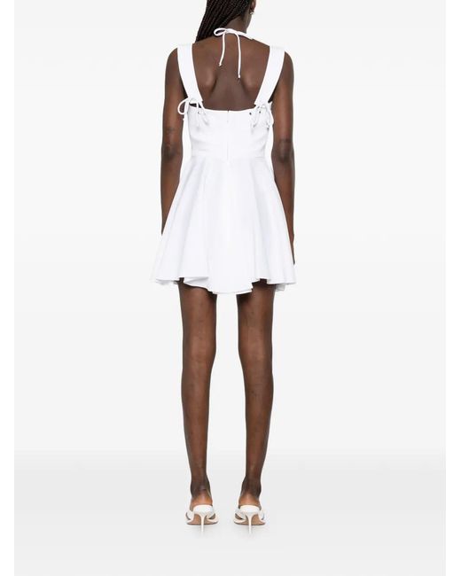 LES FILLES D'EVA White Sleveeless Tie-Strap Mini Dress