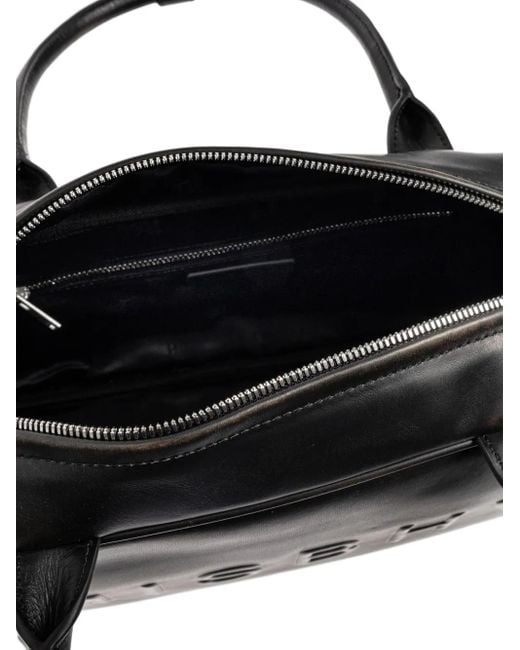 M I S B H V Black Embossed-Logo Tote Bag