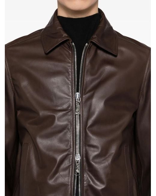 Tagliatore Brown Zip-Up Jacket for men