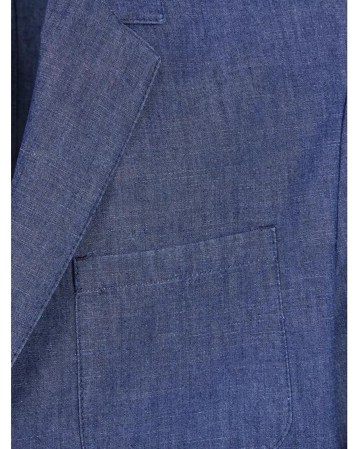Boglioli Blue Patch-Pocket Blazer for men
