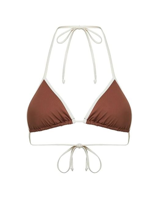 Mc2 Saint Barth Brown Triangle Bikini Top