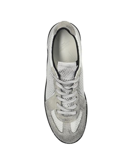 Maison Margiela レディース ホワイト メッシュパネル スニーカー 