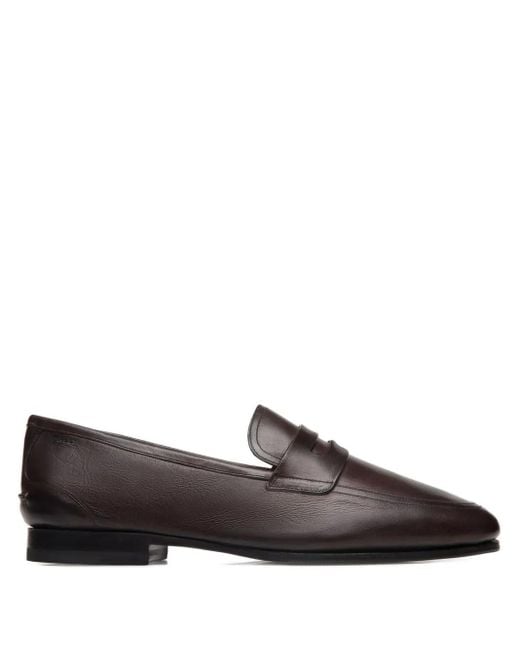 Bally Brown Plume Penny-Strap Leather Loafers for men