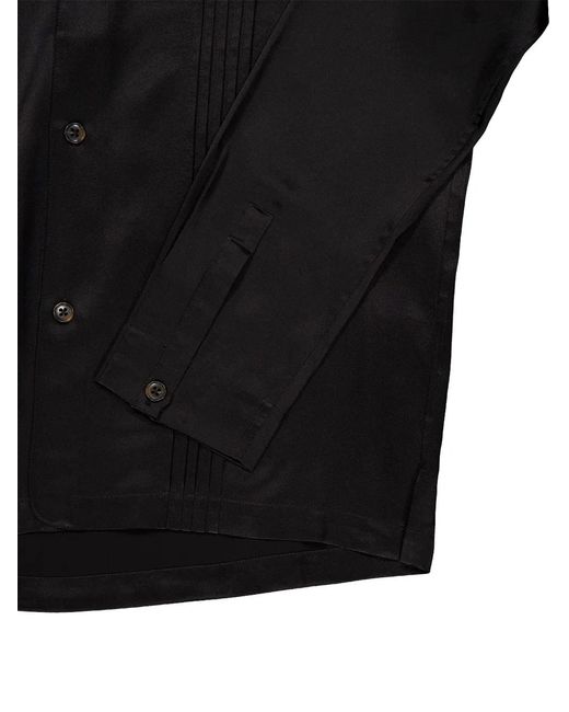 Commas Blue Pleated Silk Shirt for men