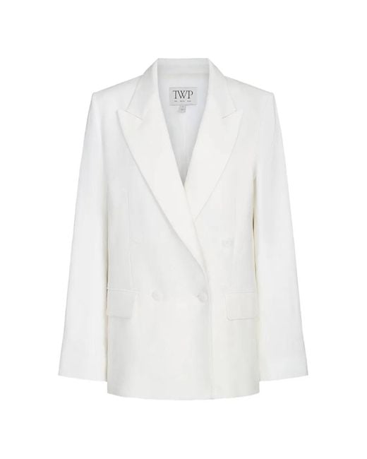 Twp White Harper Double-Breasted Blazer
