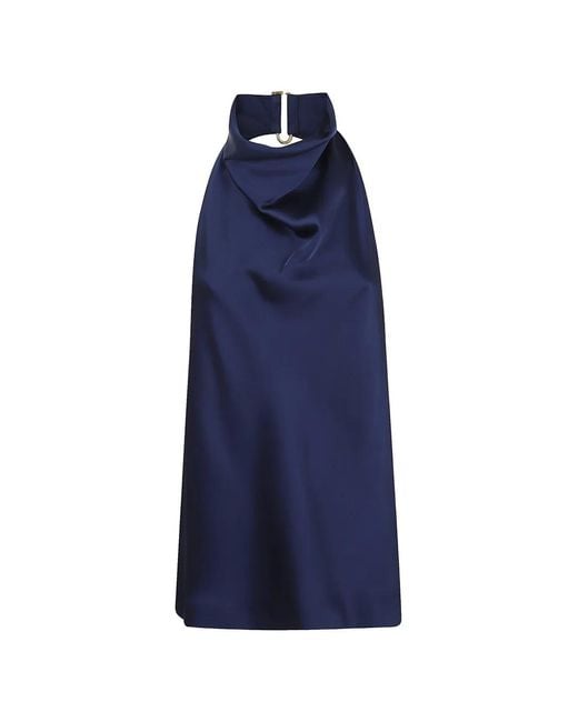 Stella McCartney Blue Draped Halterneck Top