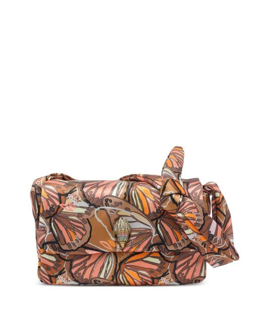 Kurt Geiger Brown Kensington Knot Butterfly-Print Shoulder Bag