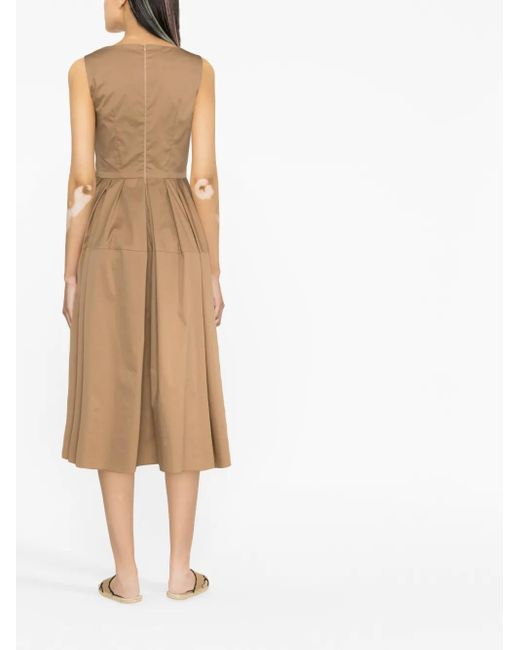 Blanca Vita Natural V-Neck Sleeveless Dress