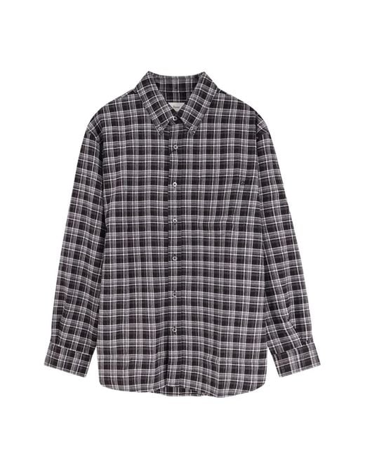 DUNST Gray Check-Flannel Button-Down Shirt