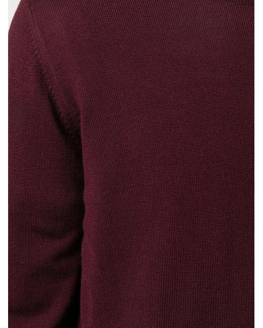 Barba Napoli Red Crewneck Wool Jumper for men