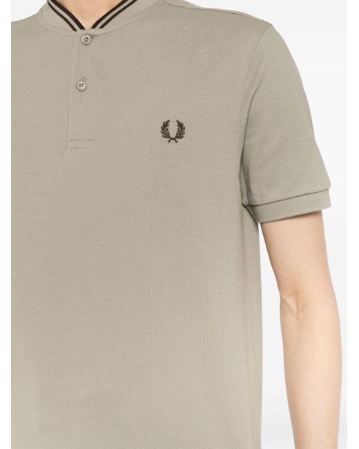 Fred Perry Natural Stripe-trim Cotton Polo Shirt for men