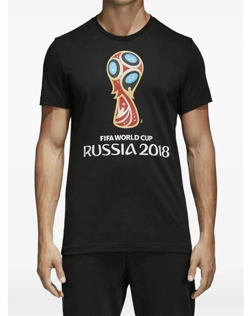 Adidas Black Fifa World Cup Russia 2018 Emblem T-Shirt for men