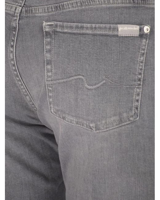 7 For All Mankind Gray Five-Pocket Jeans