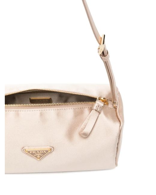 Prada White Mini Logo-Plaque Crossbody Bag