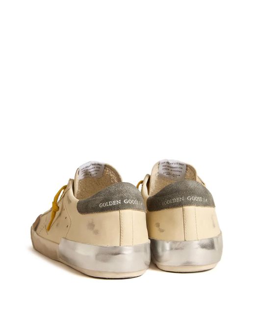 Golden Goose Deluxe Brand Natural Super-Star Penstar Perforated Star Leather Sneakers for men
