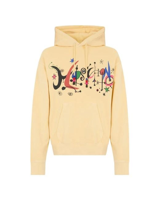 Moschino White Graphic-Print Drawstring Hoodie for men