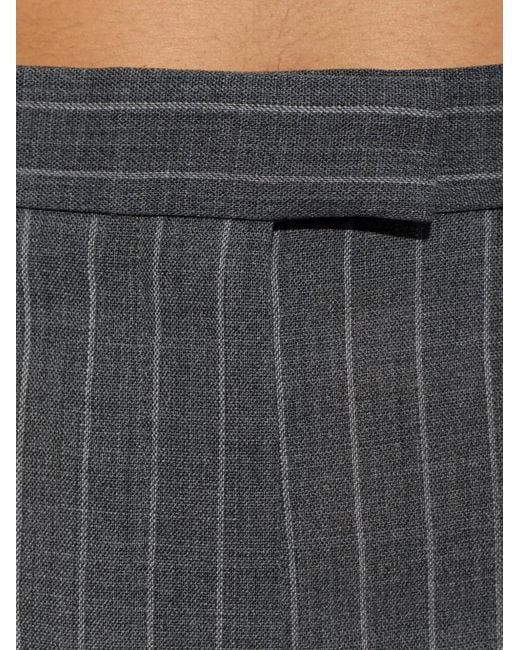 Valentino Garavani Gray Pinstripe-Pattern Shorts