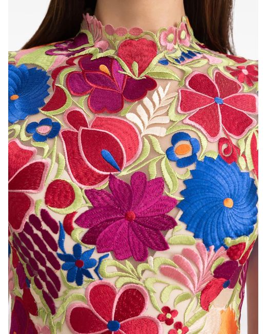 Gemy Maalouf Multicolor Floral Short Structured Mini Dress