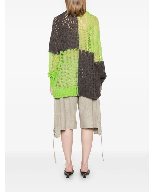 Acne Green Pullover Mit Karomuster