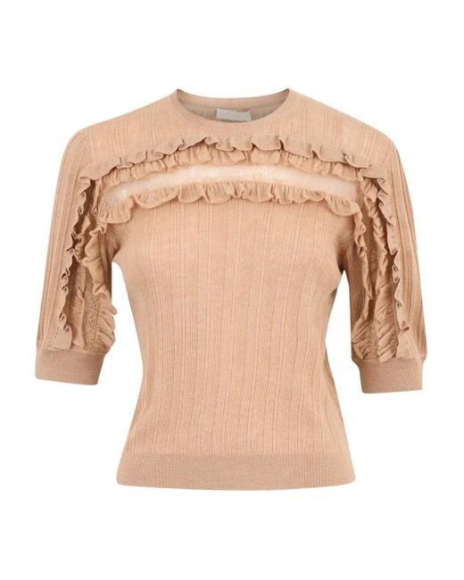Ulla Johnson White Salima Ruffled-Trim Blouse